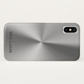 Geïndividualiseerde naam van geborsteld metaal Case-Mate iPhone case (Achterkant (horizontaal))