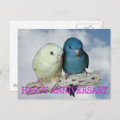 Geïneerde parkiet Paar Briefkaart (Voorkant / Achterkant)