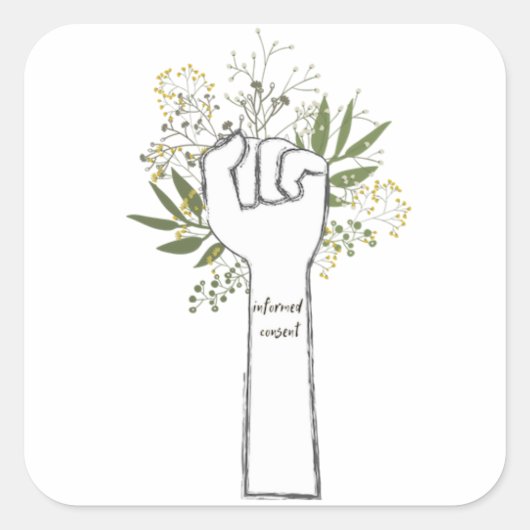 Geïnformeerde toestemming (groot) vierkante sticker (Voorkant)