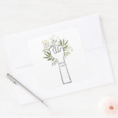 Geïnformeerde toestemming (groot) vierkante sticker (Envelop)