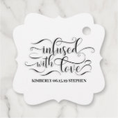 Geinfuseerd met liefdesweddenschap bedankjes labels (Achterkant)