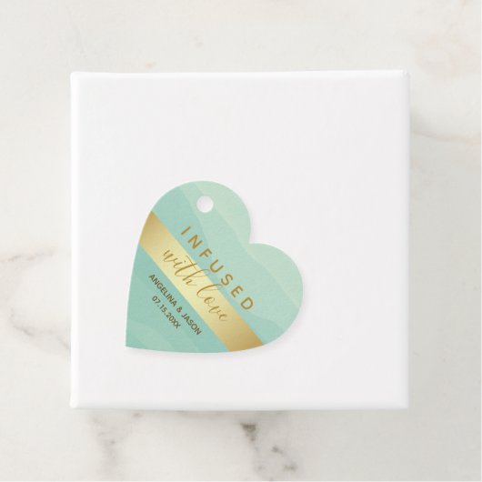 Geinfuseerd met liefdesweddenschap bedankjes labels (In situ)