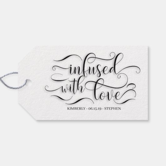 Geinfuseerd met liefdesweddenschap cadeaulabel (Achterkant Horizontaal)