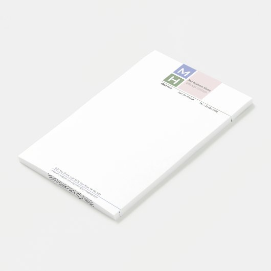 geïnitialiseerde notities voor 'coole tone'-blokke post-it® notes (Schuin)