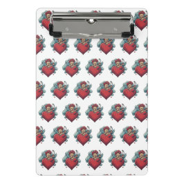 Geïnkte klassiekers: hart- en cupido klemborden mini klembord