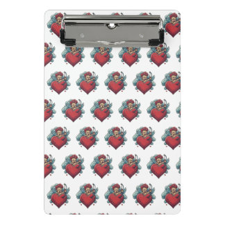 Geïnkte klassiekers: hart- en cupido klemborden mini klembord