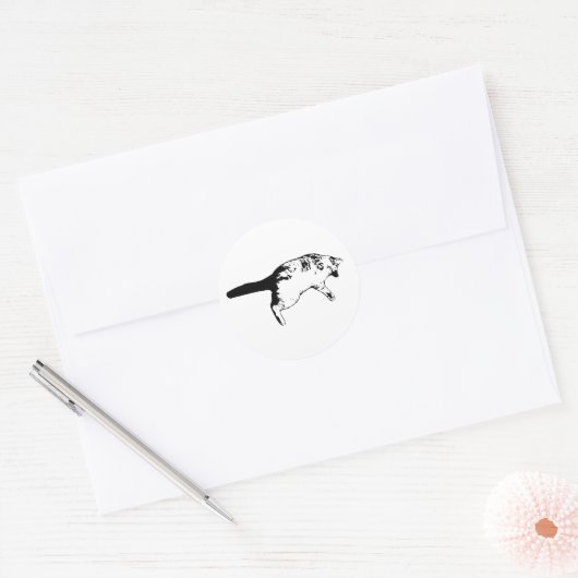 Geïnkte speelsheid in compacte vorm ronde sticker (Envelop)