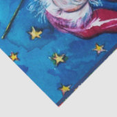 GEÏNSPIRED SANTA PLAYING VIOLIN Kerstnacht Blue Tissuepapier (Detail)