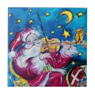 GEÏNSPIRED VIOLINIST SANTA-Kerstmis Tegeltje