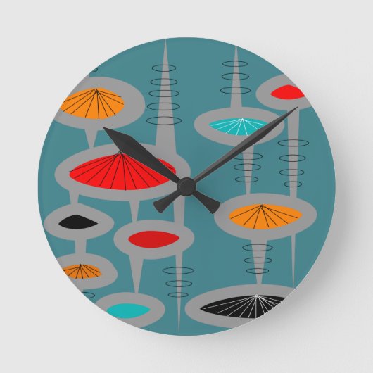 Geïnspireerd Abstracte door atoommidden Ronde Klok (Voorkant)