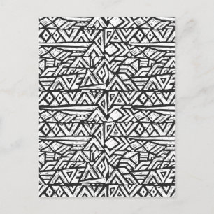 Geïnspireerd Artsy Tribal Pattern Briefkaart