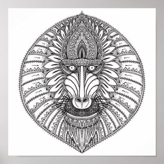 Geïnspireerd Baboon Face 2 Poster (Voorkant)