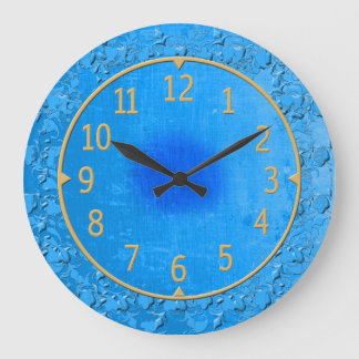 geïnspireerd blauw en goud grote klok