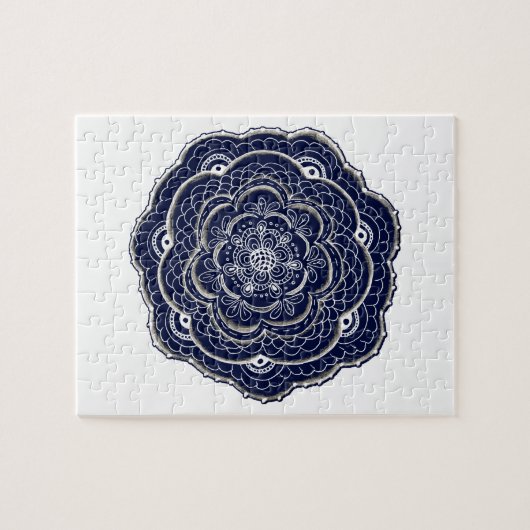 Geïnspireerd blauw van de ventilatormarine legpuzzel (Horizontaal)