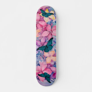 geïnspireerd bloemenontwerp & vlinders skateboard