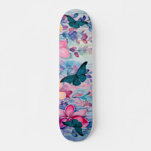  geïnspireerd bloemenontwerp & vlinders skateboard
