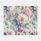 geïnspireerd bloemmotief fleece deken (Voorkant (Horizontaal))