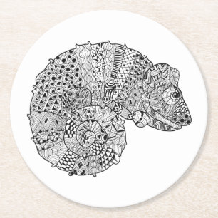 Geïnspireerd Chameleon 2 Ronde Kartonnen Onderzetter