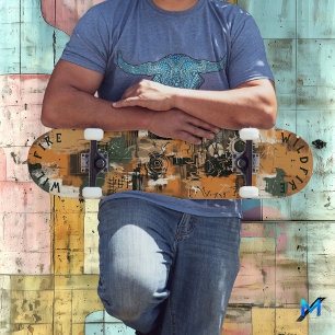 Geïnspireerd door Abstracte mechanische kunst Skateboard
