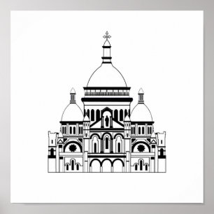 Geïnspireerd door de Sacre Coeur, Montmartre Poster