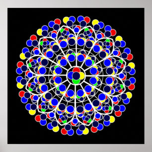 Geïnspireerd door South Roos Window, Notre-Dame de Poster