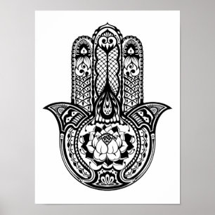 Geïnspireerd Hamsa-symbool 2 Poster
