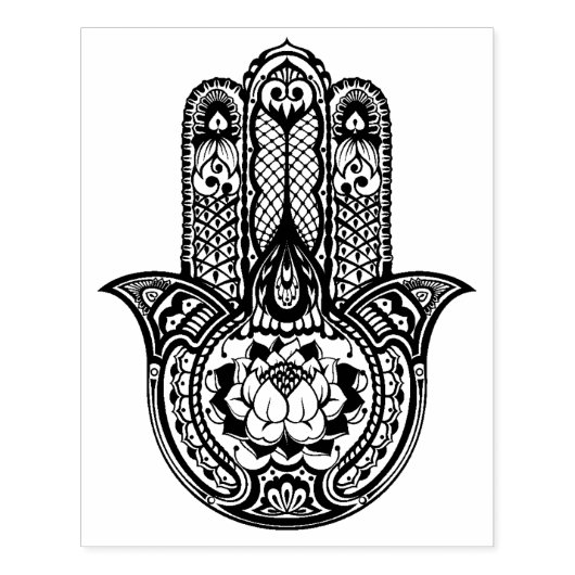 Geïnspireerd Hamsa-symbool Rubberstempel (Afrduk)