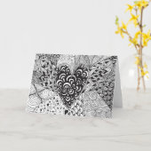 Geïnspireerd hart kaart (Gele Bloem)