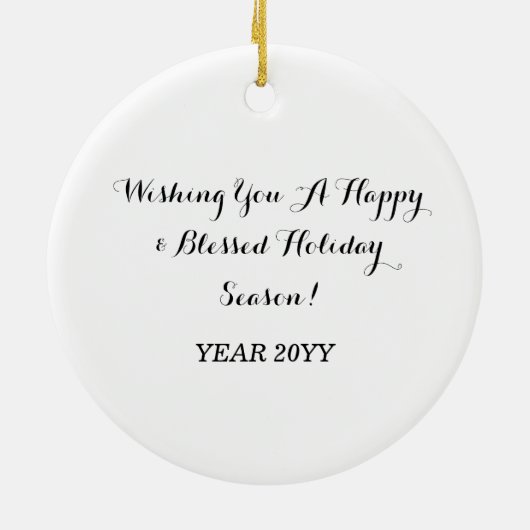 Geïnspireerd kerstthema sprookjeskasteel keramisch ornament (Achterkant)