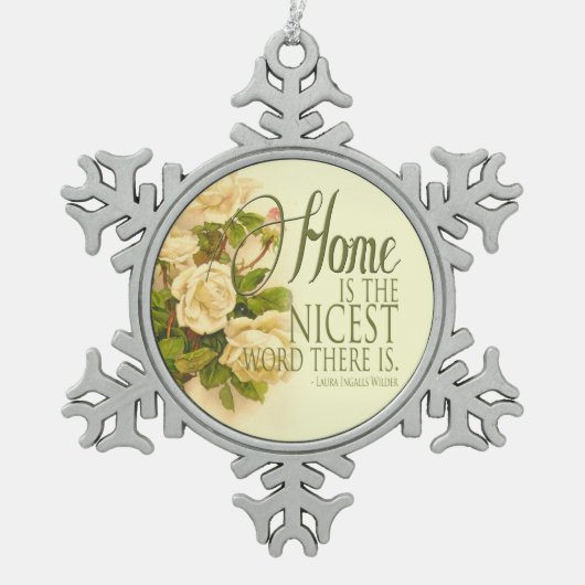 geïnspireerd kerstversiering tin sneeuwvlok ornament (Voorkant)