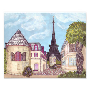 Geïnspireerd landschap 10x8in van Parijs Eiffel Foto Afdruk