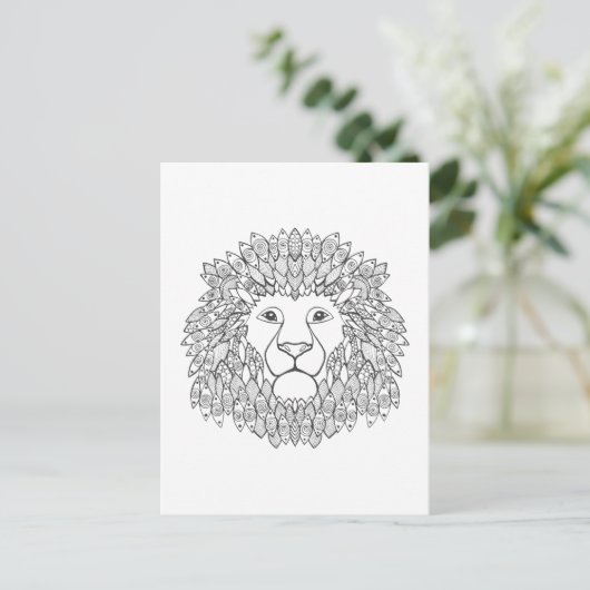 Geïnspireerd leeuwenhoofd briefkaart (Staand voorkant)