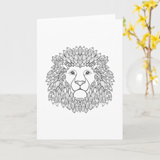 Geïnspireerd leeuwenhoofd kaart (Gele Bloem)