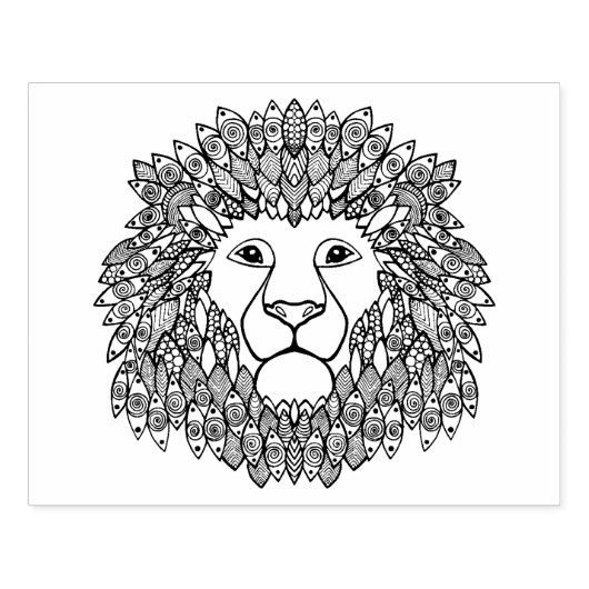 Geïnspireerd leeuwenhoofd rubberstempel (Afrduk)