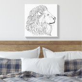 Geïnspireerd Leeuwenkop 30 Canvas Afdruk (Insitu (Slaapkamer))