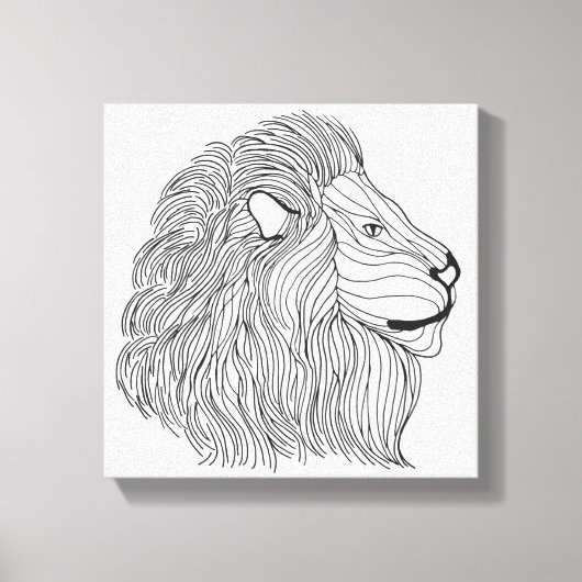 Geïnspireerd Leeuwenkop 30 Canvas Afdruk (Voorkant)