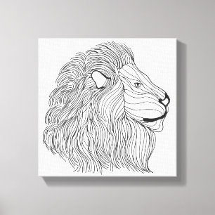 Geïnspireerd Leeuwenkop 30 Canvas Afdruk
