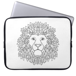 Geïnspireerd leeuwhoofd 3 laptop sleeve