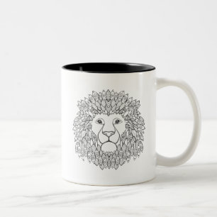 Geïnspireerd leeuwhoofd 3 tweekleurige koffiemok