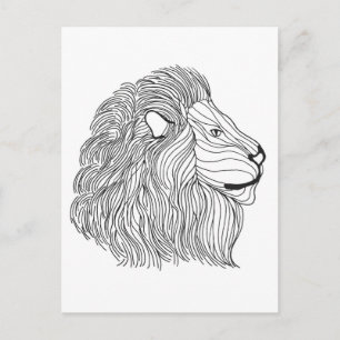 Geïnspireerd leeuwhoofd 5 briefkaart