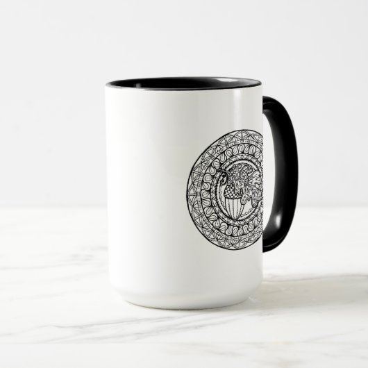 Geïnspireerd Mandala Autumn Oak Leaf Mok (Voorkant rechts)