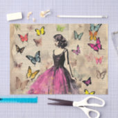  geïnspireerd meisje en vlinders tissuepapier (Craft)