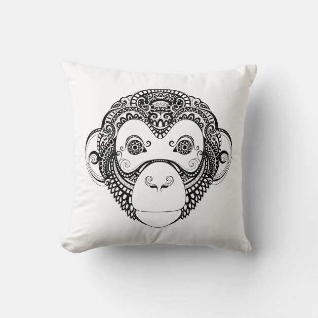 Geïnspireerd monkeyontwerp kussen (Voorkant)