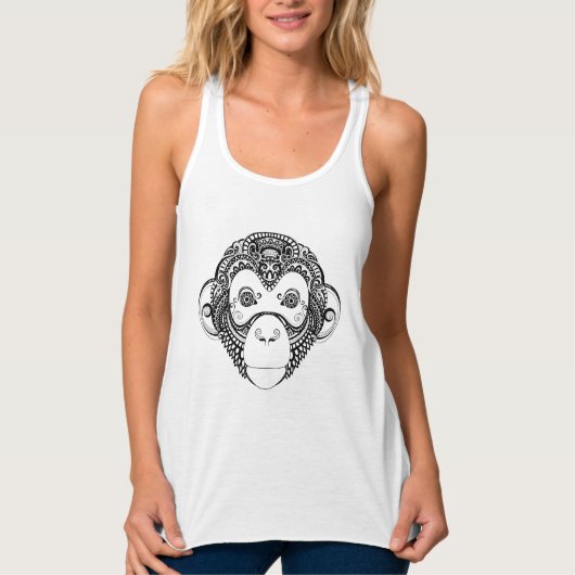 Geïnspireerd monkeyontwerp tanktop (Voorkant)