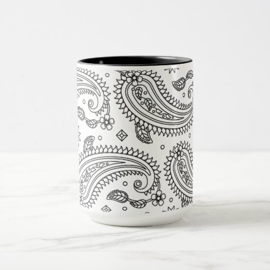 Geïnspireerd paisley-ontwerp mok (Midden)