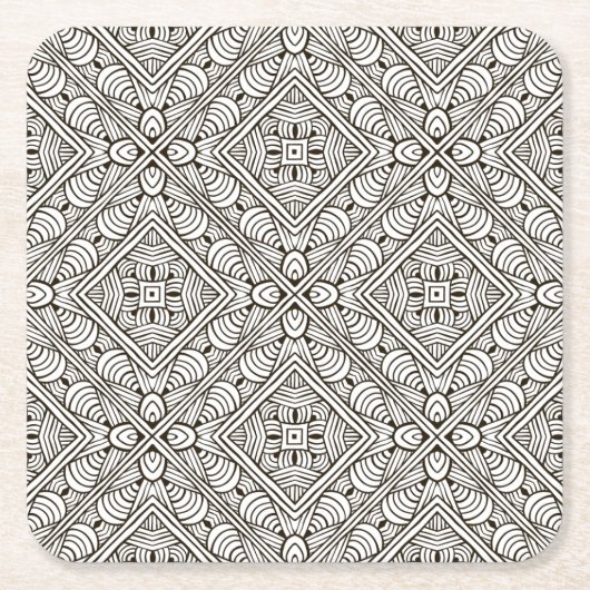 Geïnspireerd patroon vierkante kartonnen onderzetter (Voorkant)