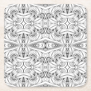 Geïnspireerd proefontwerp vierkante kartonnen onderzetter