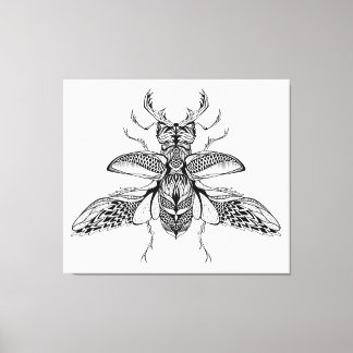 Geïnspireerd Psychedelic Stag-Beetle 6 Canvas Afdruk