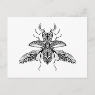 Geïnspireerd Psychedelic Stag-Beetle Briefkaart