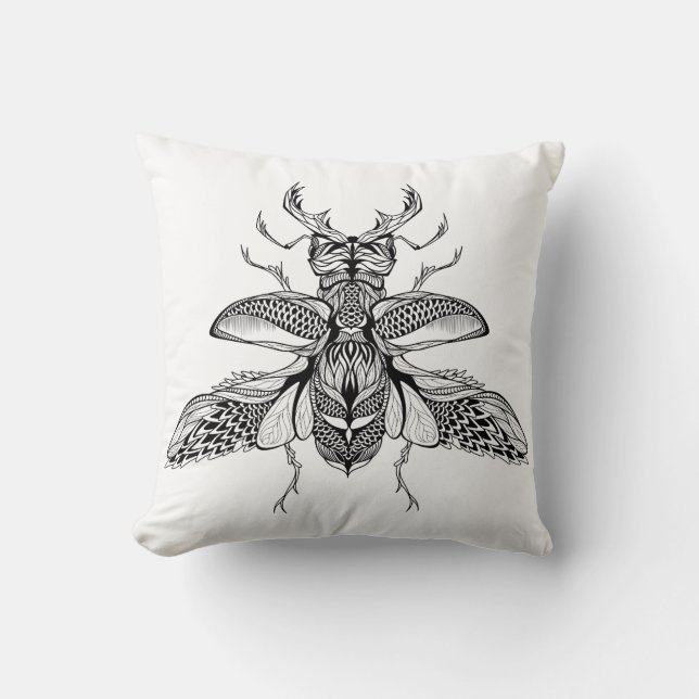Geïnspireerd Psychedelic Stag-Beetle Kussen (Voorkant)
